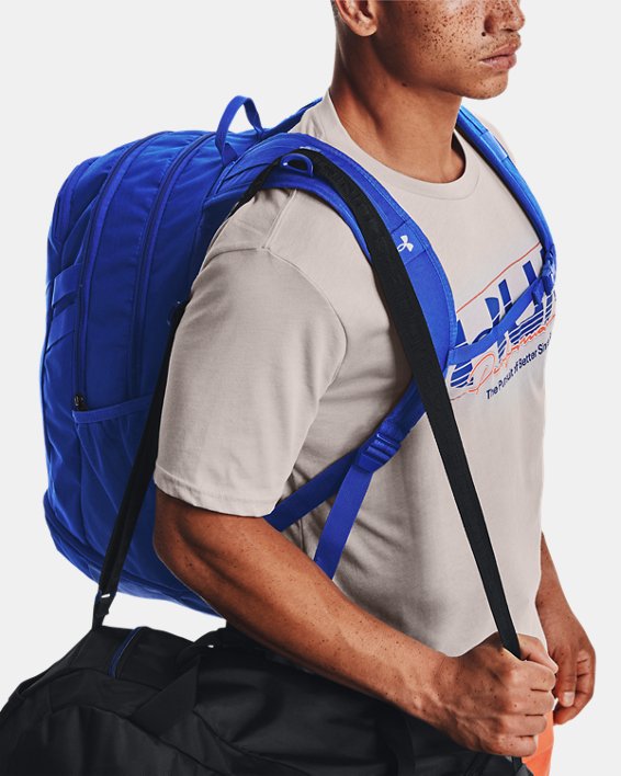 UA Hustle 5.0 Team Backpack, Blue, pdpMainDesktop image number 5